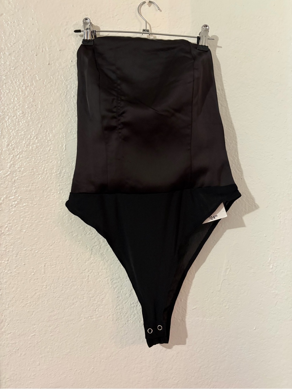 Forever 21 black bodysuit satin